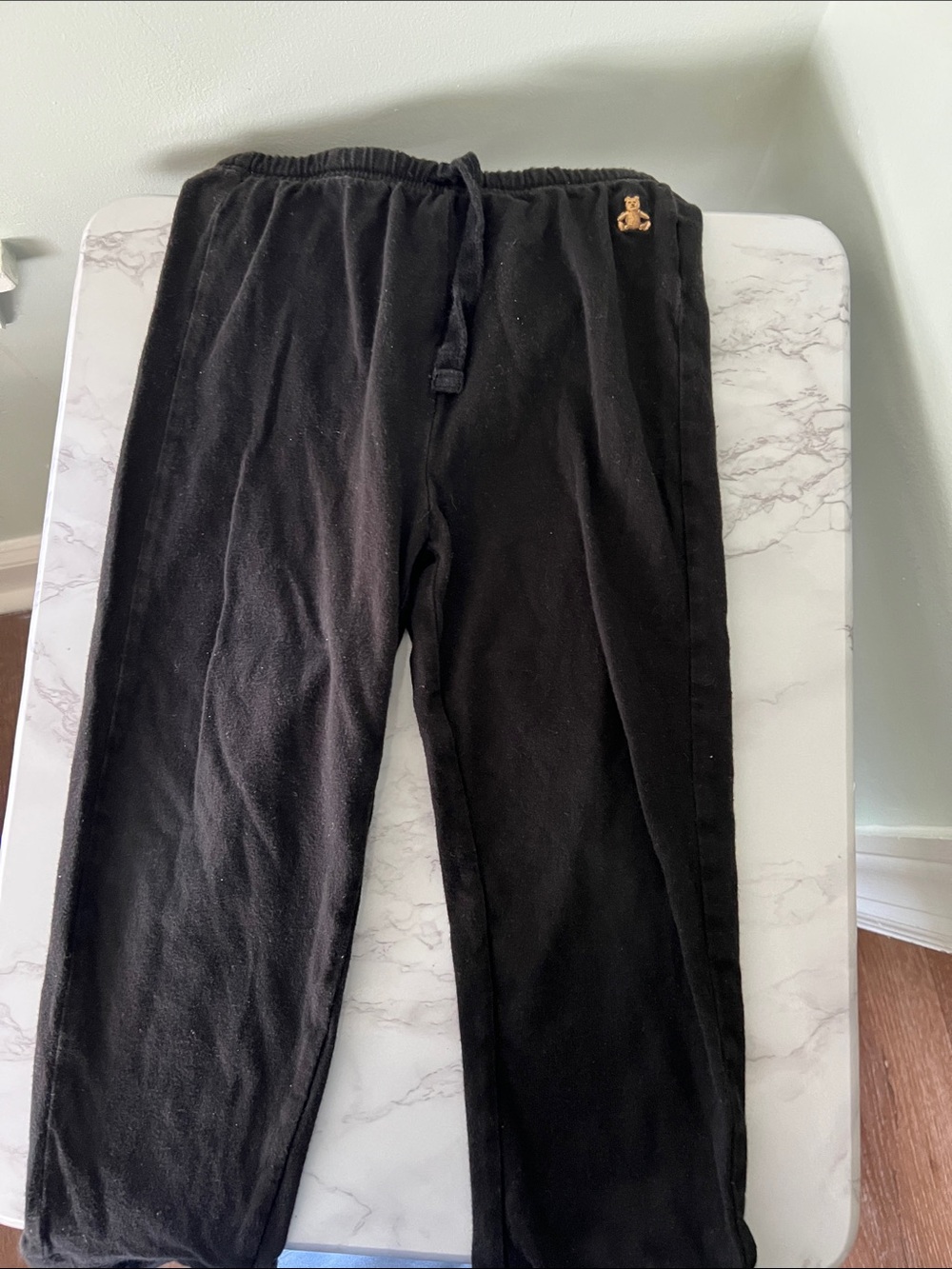 Black Men's Fleece Jogger Pants with Embroidered Logo